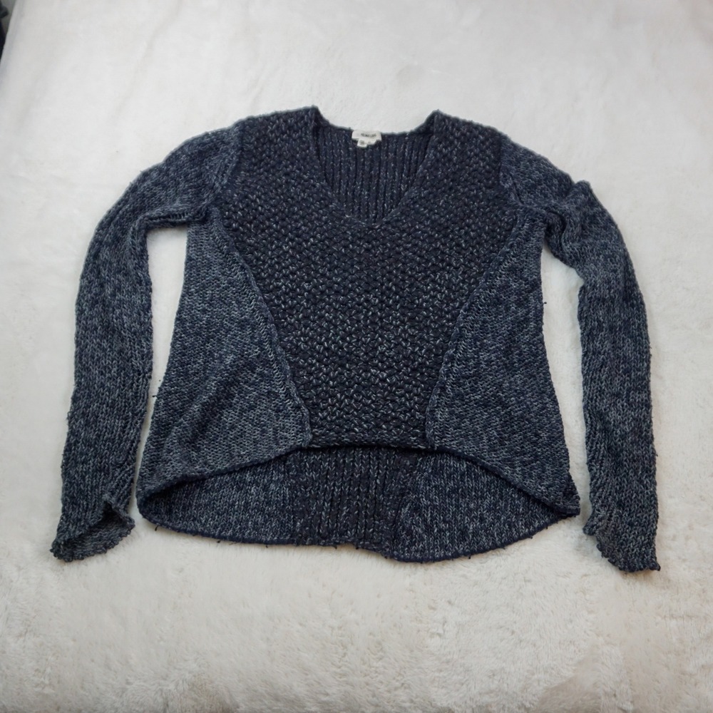 Helmut Lang Wool Silk Knit V Neck Sweater Hi Low Hem Long Sleeve Women Size P XS - Picture 2 of 9